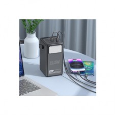Батарея універсальна HOCO 100000mAh Endure 22.5W PD, QC, LED Lamp, Black (DB03 / 714721) - Фото
