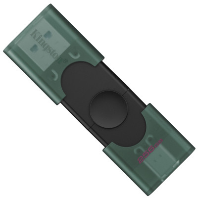 USB флеш накопитель Kingston 256GB DataTraveler Duo USB 3.2 / Type-C Black/Green (DTDEG2/256GB)