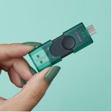 USB-флеш накопичувач Kingston 256 GB DataTraveler Duo USB 3.2 / Type-C Black/Green (DTDEG2/256GB) USB-флеш накопичувач Kingston 256 GB DataTraveler Duo USB 3.2 / Type-C Black/Green (DTDEG2/256GB) - Фото