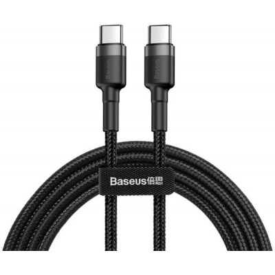 Дата кабель USB-C to USB-C 2.0m USB 3.1 3 A grey-black Baseus (CATKLF-HG1)