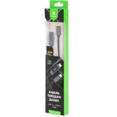Дата кабель USB-C to USB-C 2.0m 100W LCD Display Nylon Black Vinga (VYDCCC22100D) - Фото