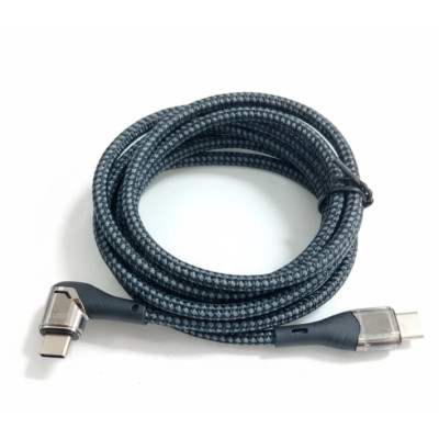 Дата кабель USB-C to USB-C 1.5m 5A 100W Quick Charge magnetic black BeCover (714555)