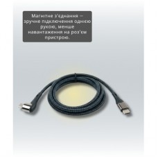 Дата кабель USB-C to USB-C 1.5m 5A 100W Quick Charge magnetic black BeCover (714555) - Фото
