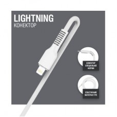 Дата кабель USB 2.0 AM to Lightning 1.2m AL-CBCOLOR-L1WT White ACCLAB (1283126518225) - Фото