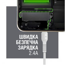 Дата кабель USB 2.0 AM to Lightning 1.2m AL-CBCOLOR-L1WT White ACCLAB (1283126518225) - Фото