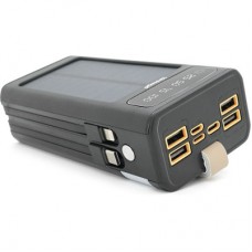 Батарея універсальна Linkage 30000mAh, Solar, 22.5W, cables Туре-С+Lighting, Black (LKP-46) - Фото