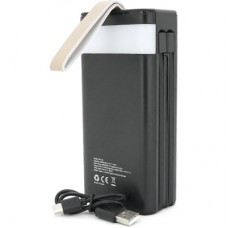 Батарея універсальна Linkage 30000mAh, Solar, 22.5W, cables Туре-С+Lighting, Black (LKP-46) - Фото