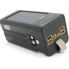 Батарея універсальна Linkage 50000mAh, Solar, 22.5W, cables Туре-С+Lighting, Black (LKP-47) - Фото