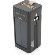Батарея універсальна Linkage 50000mAh, Solar, 22.5W, cables Туре-С+Lighting, Black (LKP-47) - Фото