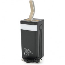 Батарея універсальна Linkage 50000mAh, Solar, 22.5W, cables Туре-С+Lighting, Black (LKP-47) - Фото