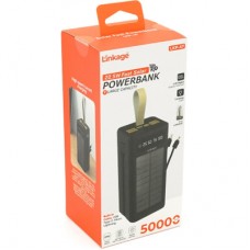 Батарея універсальна Linkage 50000mAh, Solar, 22.5W, cables Туре-С+Lighting, Black (LKP-47) - Фото
