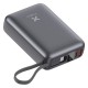 Батарея універсальна Vinga 20000 mAh 45 W Display Cable (VPBB2045C)