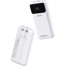Батарея универсальная Dudao K15Pro 20000mAh PD/22.5W, QC, with built-in cables, White (6977196682447) - Фото