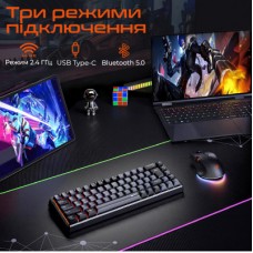 Клавіатура Meetion MK12 Bluetooth/USB Type-C Black (MT-MK12-A-RUA) - Фото