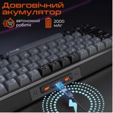 Клавіатура Meetion MK12 Bluetooth/USB Type-C Black (MT-MK12-A-RUA) - Фото