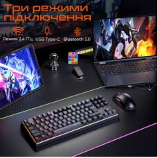 Клавіатура Meetion MK14 Bluetooth/USB Type-C Black (MT-MK14-A-RUA) - Фото