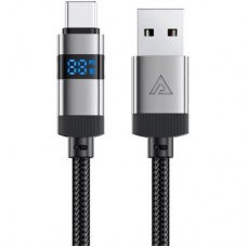 Дата кабель USB 2.0 AM to USB-C 1.2m digital display braided C15-04 black Acefast (6974316283737) - Фото