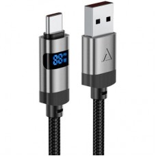 Дата кабель USB 2.0 AM to USB-C 1.2m digital display braided C15-04 black Acefast (6974316283737) - Фото