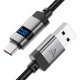 Дата кабель USB 2.0 AM to USB-C 1.2m digital display braided C15-04 black Acefast (6974316283737)