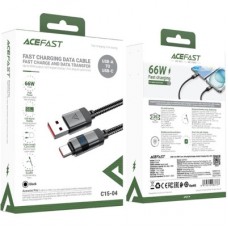 Дата кабель USB 2.0 AM to USB-C 1.2m digital display braided C15-04 black Acefast (6974316283737) - Фото