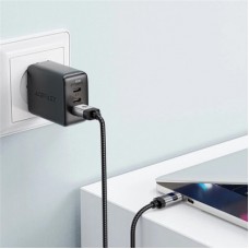 Дата кабель USB 2.0 AM to USB-C 1.2m digital display braided C15-04 black Acefast (6974316283737) - Фото