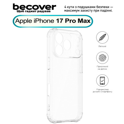 Чохол для мобільного телефона BeCover Anti-Shock Apple iPhone 17 Pro Max Clear (713799)