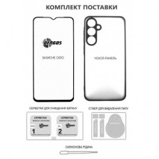 Чохол для мобільного телефона Dengos Carbon Kit for Samsung Galaxy A07 case + glass Black (DG-KM-162) - Фото