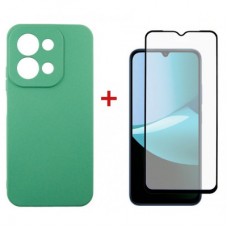 Чохол для мобільного телефона Dengos Soft Kit for Xiaomi Redmi 15C case + glass Mint (DG-KM-167) - Фото
