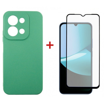 Чохол для мобільного телефона Dengos Soft Kit for Xiaomi Redmi 15C case + glass Mint (DG-KM-167)