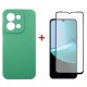 Чохол для мобільного телефона Dengos Soft Kit for Xiaomi Redmi 15C case + glass Mint (DG-KM-167)