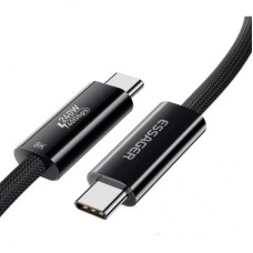 Дата кабель USB-C to USB-C 1.0m Thunderbolt 4 240W 8K60Hz black Essager (EXCTT4-PL01-P) - Фото