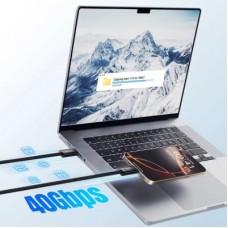 Дата кабель USB-C to USB-C 1.0m Thunderbolt 4 240W 8K60Hz black Essager (EXCTT4-PL01-P) - Фото