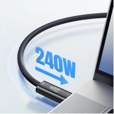 Дата кабель USB-C to USB-C 1.0m Thunderbolt 4 240W 8K60Hz black Essager (EXCTT4-PL01-P) - Фото