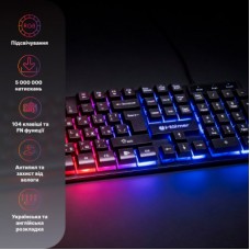 Клавиатура Hölmer K-01GS RGB Backlight USB UA Black (K-01GS)