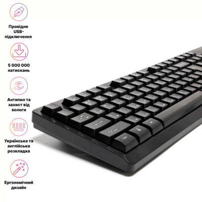 Клавиатура Hölmer K-02OF USB UA Black (K-02OF)