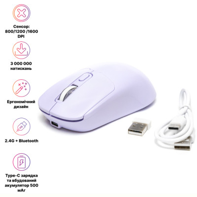 Мышка Hölmer MW-02OF Wireless/Bluetooth Purple (MW-02OF)