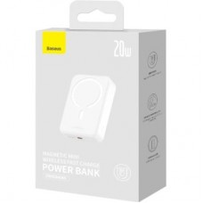 Батарея універсальна Baseus Magnetic Mini Wireless 20000 mAh 20 W, White (PPCX150002) - Фото