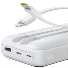 Батарея універсальна Baseus Lipow 20000 mAh 22,5W PD, QC/3.0, White (P10079102213-00) - Фото