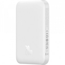 Батарея універсальна Baseus Magnetic Wireless Mini Air 6000 mAh 20W PD, QC, Qi-15W, White (6932172641429) - Фото
