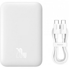 Батарея універсальна Baseus Magnetic Wireless Mini Air 6000 mAh 20W PD, QC, Qi-15W, White (6932172641429) - Фото
