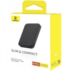 Батарея універсальна Baseus Magnetic Wireless Mini Air 6000 mAh 20W PD, QC, Qi-15W, Black (P10059002113-00) - Фото