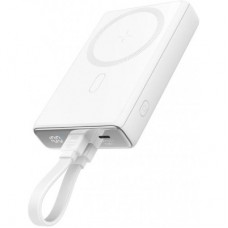 Батарея універсальна JOYROOM Magnetic Wireless 10000 mAh 20W QC, USB-C In/Out White (JR-PBM01 / 6941237112545)