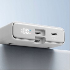 Батарея універсальна JOYROOM Magnetic Wireless 10000 mAh 20W QC, USB-C In/Out White (JR-PBM01 / 6941237112545) - Фото
