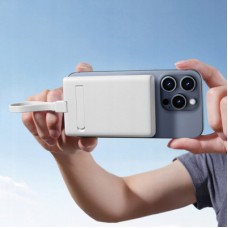Батарея універсальна JOYROOM Magnetic Wireless 10000 mAh 20W QC, USB-C In/Out White (JR-PBM01 / 6941237112545) - Фото