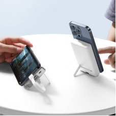 Батарея універсальна JOYROOM Magnetic Wireless 10000 mAh 20W QC, USB-C In/Out White (JR-PBM01 / 6941237112545) - Фото