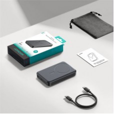 Батарея універсальна JOYROOM Magnetic Wireless 10000 mAh 20W PD, QC, USB-C In/Out Black (JR-W020 / 6941237118455) - Фото