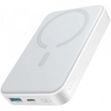 Батарея універсальна JOYROOM Magnetic Wireless 10000 mAh 20W PD, QC, USB-C In/Out White (JR-W020 / 6941237119698) - Фото