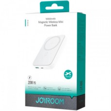 Батарея універсальна JOYROOM Magnetic Wireless 10000 mAh 20W PD, QC, USB-C In/Out White (JR-W020 / 6941237119698) - Фото