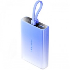 Батарея універсальна VENTION 10000 mAh 22,5W PD, USB-A, USB-C In/Out, Lightning In/Out, LED display, Blue (FHZL0)