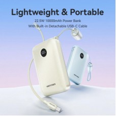 Батарея універсальна VENTION 10000 mAh 22,5W Fast Charging, USB-A, 2xUSB-C Blue (FKAL0-C) - Фото